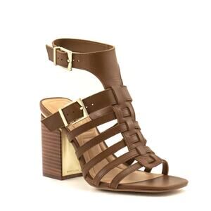 Vince Camuto Womens Hicheny Caged Sandals Size 5.5 Brown Cinnamon Bark NIB
